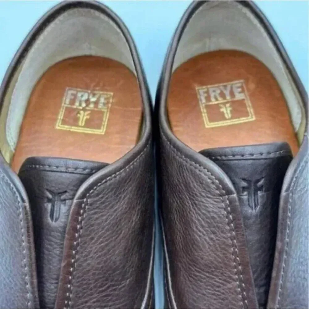 Frye Men's Dark Brown Leather Slip On Loafer Sneakers Loafer Size 9